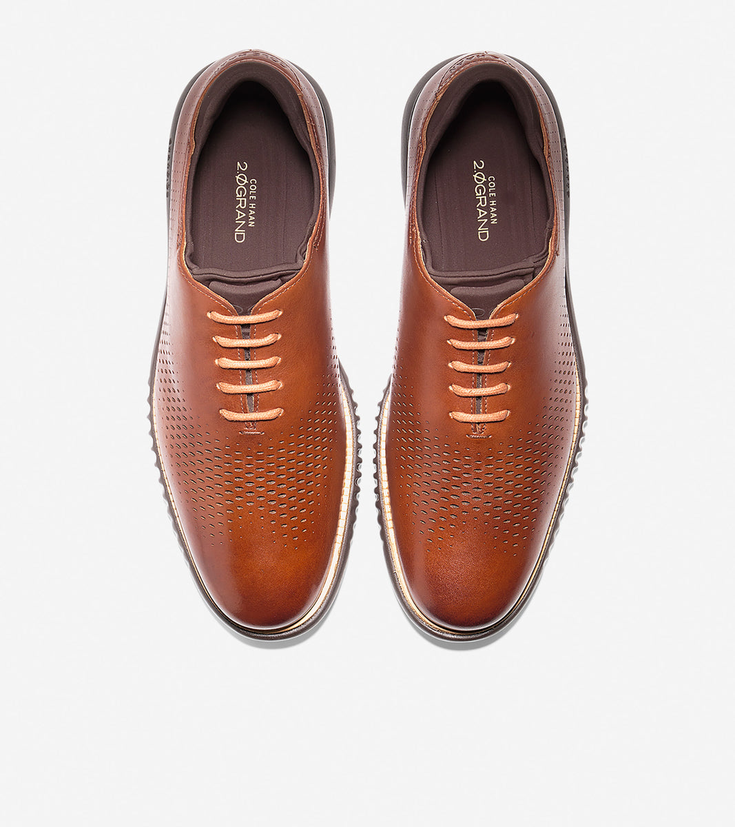 2.ZERØGRAND Lined Laser Wingtip Oxford